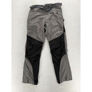 Montane Pants Mens Large Gray Black Nylon Hiking Mountaineering Zip Leg KAM-F15